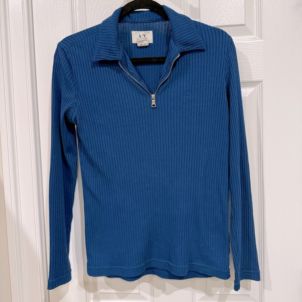 Armani Exchange Men’s Navy Ribbed Shirt